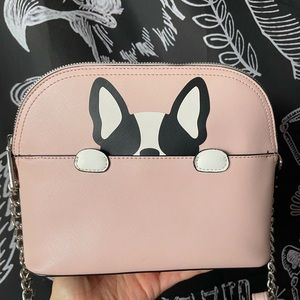 French bulldog Betsey Johnson satchel